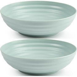 Set van 8x kommetjes/schaaltjes - Dessert/ontbijt - Kunststof - D19 cm - Mintgroen - Kommetjes