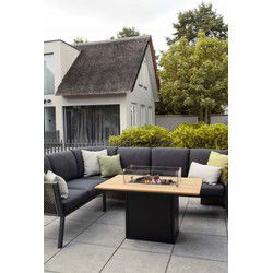Loft 120 relax dining table black frame/ teak top