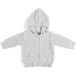 Baby's Only Vestje met capuchon Streep - Zilvergrijs - 68 - 100% ecologisch katoen