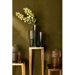 PTMD Vaas Blane - 12x12x32 cm - Glas - Bruin