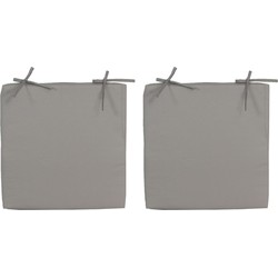 8x stuks stoelkussens voor binnen en buiten in de kleur grijs 40 x 40 cm - Sierkussens