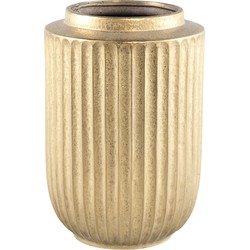 PTMD Harris Gold ceramic round pot high with lines L