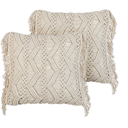 KIRIKKALE - Sierkussen set van 2 - Lichtbeige - 45 x 45 cm - Katoen