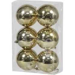 18x Kunststof kerstballen glanzend goud 10 cm kerstboom versiering/decoratie - Kerstbal