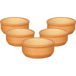 La Dehesa Tapas schaaltjes - 18x - mini - terracotta/geel - 8 x 4 cm - Snack en tapasschalen