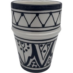 Ceramic mug Moroccan pattern black