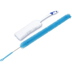 Radiatorborstel set - 2-delig - flexibel - microvezel - 72 cm - duster - plumeaus