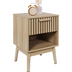 MISOU Klaus Nachtkastje - Met Lade - Wandkast - Hout - Bruin - Ladekastje - Slaapkamer - Dressoir - Hal - 40x35x55cm
