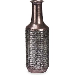 Giftdecor Bloemenvaas Antique Roman - zilver/brons - metaal - D14 x H46 cm - Vazen