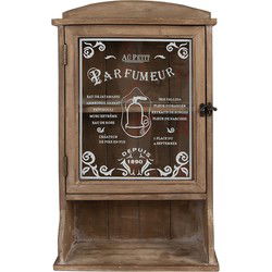 Clayre & Eef Wandkast 32x15x54 cm Bruin Hout Glas