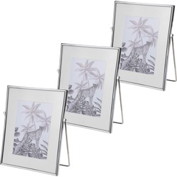 3x stuks fotolijst metaal zilver geschikt voor een foto van 20 x 25 cm - Fotolijsten