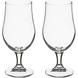 Set van 8x stuks bierglazen transparant 370 ml - 9 x 18 cm - Bierglazen