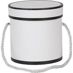 Clayre & Eef Geschenkdoos Ø 12x12 cm Wit Karton Rond