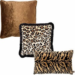 Hoii VOORDEELSET ANIMAL BROWN - Set van 3 sierkussens - Tobacco Brown - bruin | Hoii | Evita + Eleonora + Chloe - Hoii