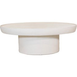 Salontafel Ovaal - Beige - Betonlook - 90cm - Salontafel Tess