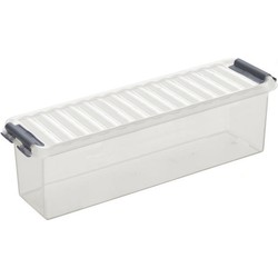 Kunststof stapelbare opbergbak 1,3 liter 27 x 8,4 x 9 cm - Opbergbox