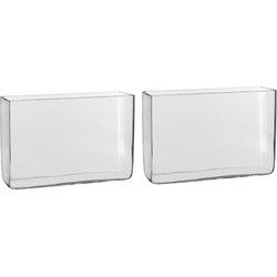 Mica Decorations Vaas - 2x - rechthoek - glas - 30 x 10 x 20 cm - Vazen