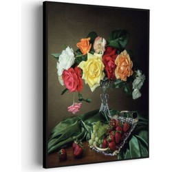 Muurwerken Akoestisch Schilderij - Modern Stil Leven Bloemen 01 - Geluidsdempend Wandpaneel - Wanddecoratie - Geluidsisolatie - PRO (AW 0.90) M (60X85)