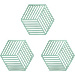 Krumble Pannenonderzetter Hexagon - Groen - Set van 3