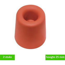 Deurbuffer rubber 25mm rood 2st
