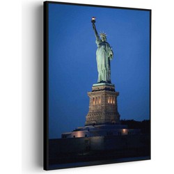 Muurwerken Akoestisch Schilderij - Vrijheidsbeeld New York Donker 01 - Geluidsdempend Wandpaneel - Wanddecoratie - Geluidsisolatie - BASIC (AW 0.65) M (60X85)