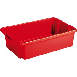 Sunware opslagbox kunststof 30 liter rood 59 x 39 x 17 cm - Opbergbox