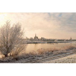 Tuinschilderij ijssel winter 70x50