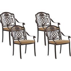 SALENTO  - Tuinstoel set van 4 - Donkerbruin - Aluminium