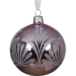 Kerstballen glas d8 cm fris lila P