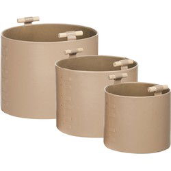 ARAM - Opbergmanden set van 3 - Beige - Kunstleer