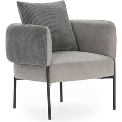 Fauteuil in stof met zwarte metalen poten L73 cm - ARUNI