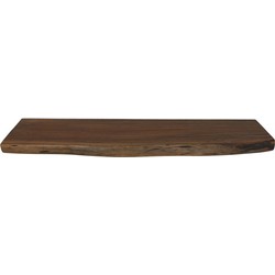 HSM Collection-Wandplank Live Edge -90x20x4-Naturel/Zwart-Acacia/Metaal