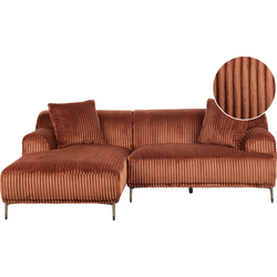 Beliani STENUM - Hoekbank-Bruin-Corduroy