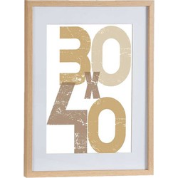 Houten fotolijst - bruin - 40 x 50 cm - met passe-partout - Fotolijsten