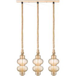 Home sweet home touw hanglamp Leonardo 3L Diabolo - amber