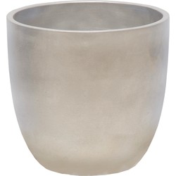 Mega Collections Plantenpot - keramiek - zilver - D11 cm - Plantenpotten