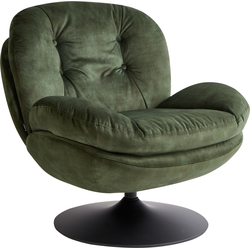 Beliani NOLVIK - Fauteuil-Groen-Fluweel