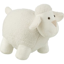 J-line - Deurstop Schaap Polyester Wit Large - 43x23x34cm