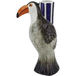Candle holder - Toucan - Violet/Grey/Orange - 8,5x7x16cm