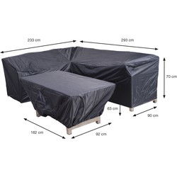 Coverit lounge-diningset hoes - 233/293x90xH70 & 162x92xH63 cm