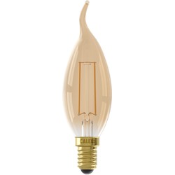 LED volglas Filament Tip-Kaarslamp 220-240V 3,5W 250lm E14 BXS35, Goud 2100K Dimbaar - Calex