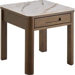 Bijzettafel Beige Keramiek - 45x45x45cm - Wilven