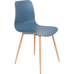 Housecraft Living Leon Eetkamerstoelen Blauw - Set van 2