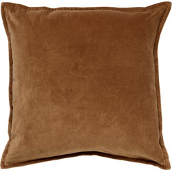 Dutch Decor CAITH - Kussenhoes 50x50 cm - 100% katoen - velvet - lekker zacht - Tobacco Brown - bruin - Dutch Decor