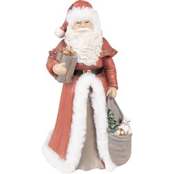 Clayre & Eef Beeld Kerstman 31 cm Rood Polyresin Kerstfiguren