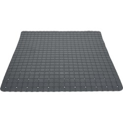 Anti-slip badmat antraciet grijs 55 x 55 cm vierkant - Badmatjes