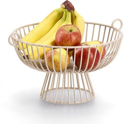 Zeller Fruitschaal - metaal - beige - 35 x 30 x 20 cm - rond - op voet - modern - Fruitschalen