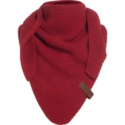 Knit Factory Coco Gebreide Omslagdoek Junior - Kindersjaal - Driehoek Sjaal - Bordeaux - 140x60 cm