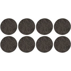 Setje van 32x stuks ronde meubelviltjes/antislip-noppen diameter 2,6 cm zwart - Meubelviltjes