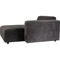 PTMD Quinta sofa chaise longue right soft velvet anthra
